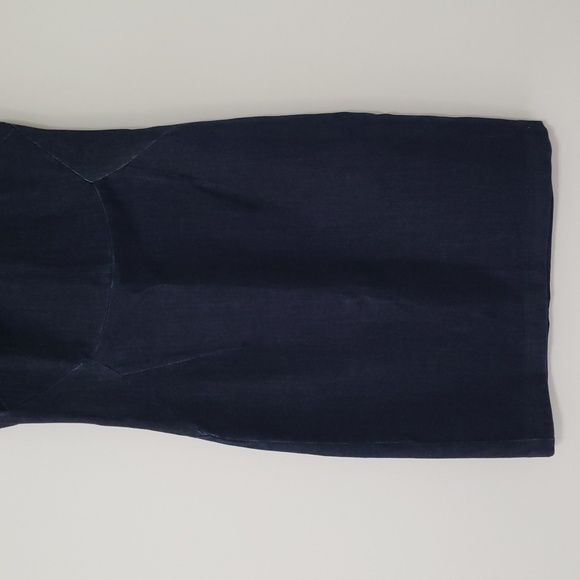 Banana Republic NWT Sheath Jean Dress 0 Blue Denim Dark Wash Short Sleeve Preppy - Picture 3 of 16